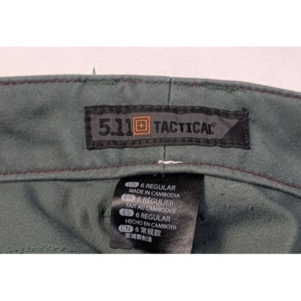 5.11 Tactical Wyldcat Pants Womens 6 Regular Green Slim Fit Zipper Ankle Gusset - Picture 3 of 11